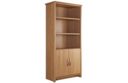 Collection Truro 2 Door Bookcase - Oak Effect